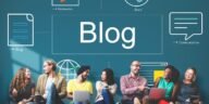 Illustration of a blogger earning money online through affiliate marketing, digital products, and ads